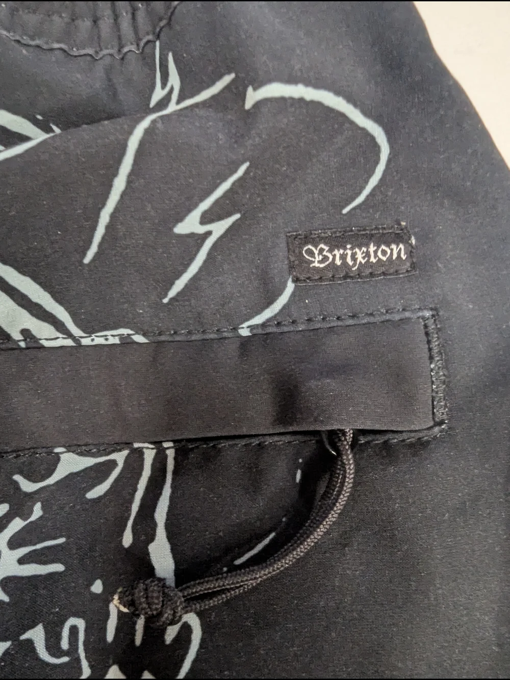 Brixton Men's Everyday Stretch Hybrid Shorts Tiger Doodle Print Black Small